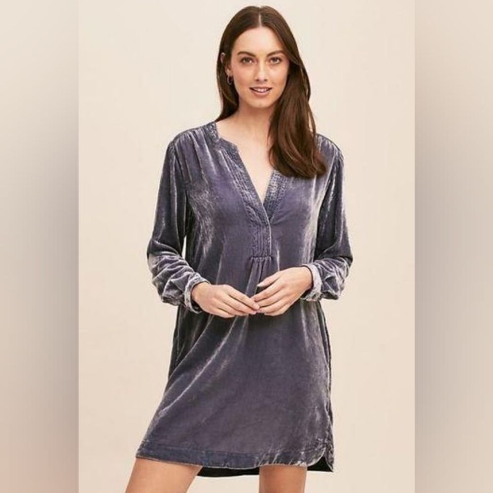 by Anthropologie Melody Velvet Tunic Dress Size S